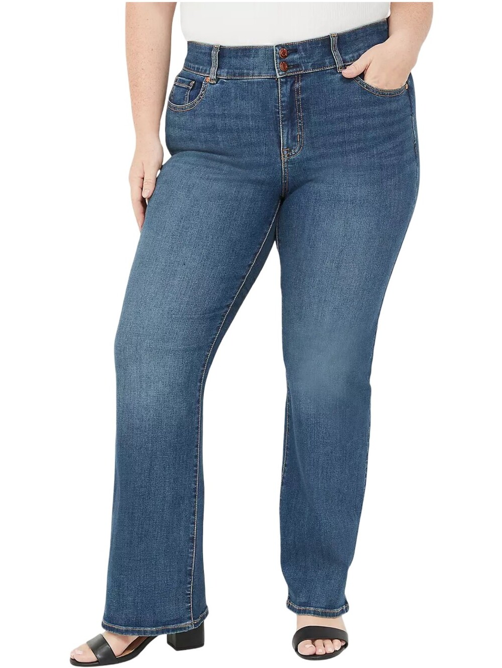 LANE BRYANT High Rise Bootcut Jeans Plus Size 24 Dark Wash Shaping Denim